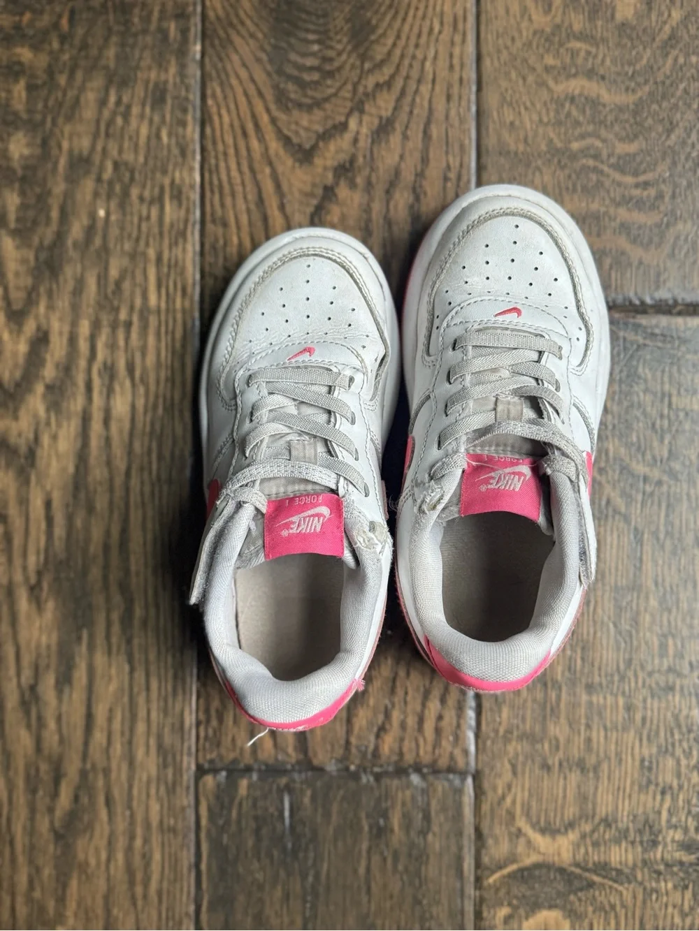 Nike Kids White and Pink Sneakers